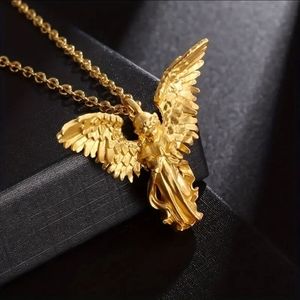 Women's Gold Angel Pendant Necklace